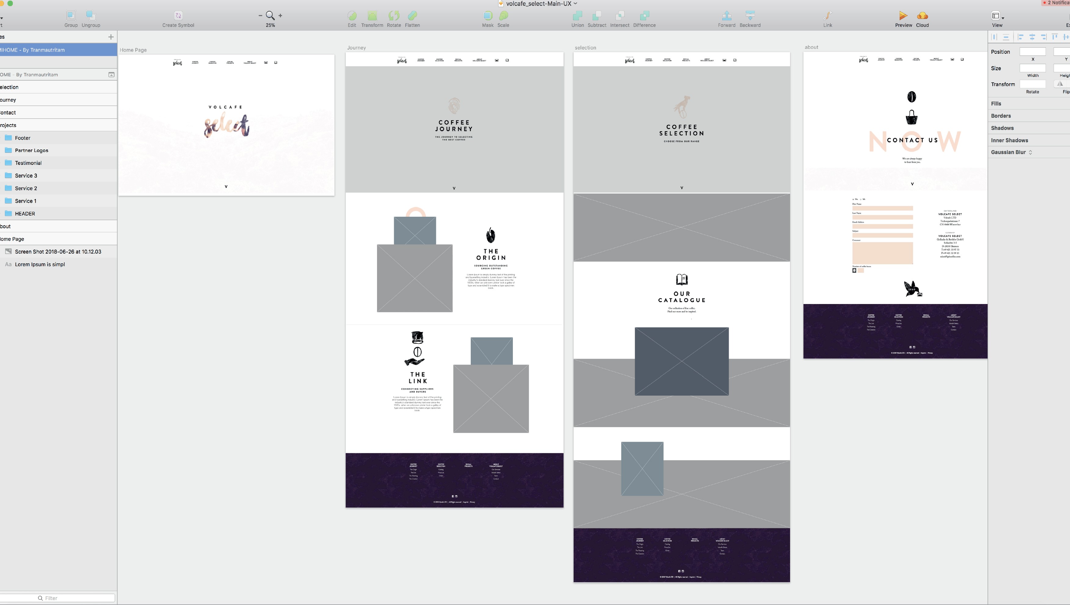 Orange gradient with shades of blue